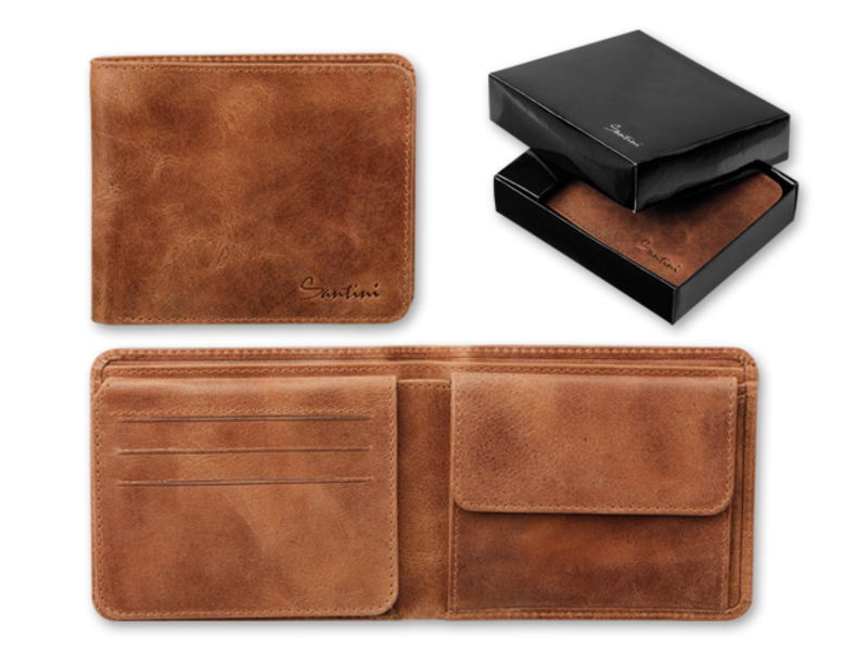 SEYMOUR men's wallet, SANTINI, Brown