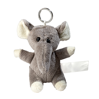 Plush elephant with keychain