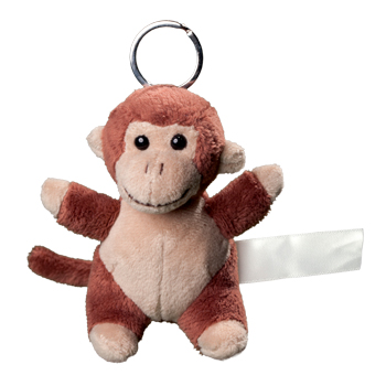 Plush monkey with keychain