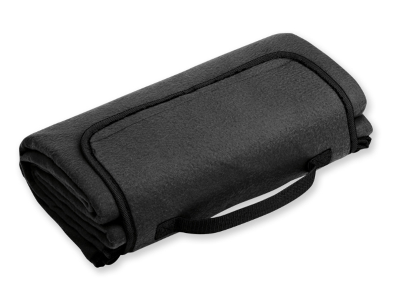 PAT travel fleece blanket, water-resistant bottom, 160 g/m2, Black