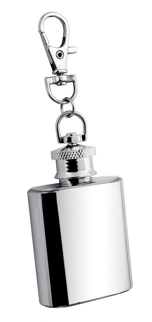 STEEL FLASK WITH SPRING CLIP 29,5 ml-1oz