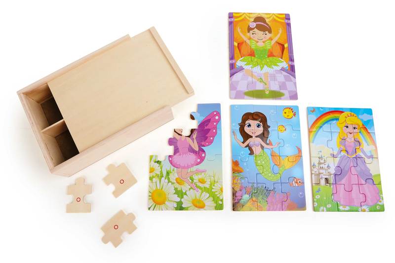 Puzzle-Box 4 in 1 Mädchen im Kostüm