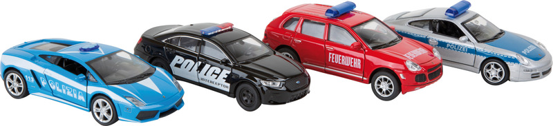 Display Sportwagen Polizei + Feuerwehr
