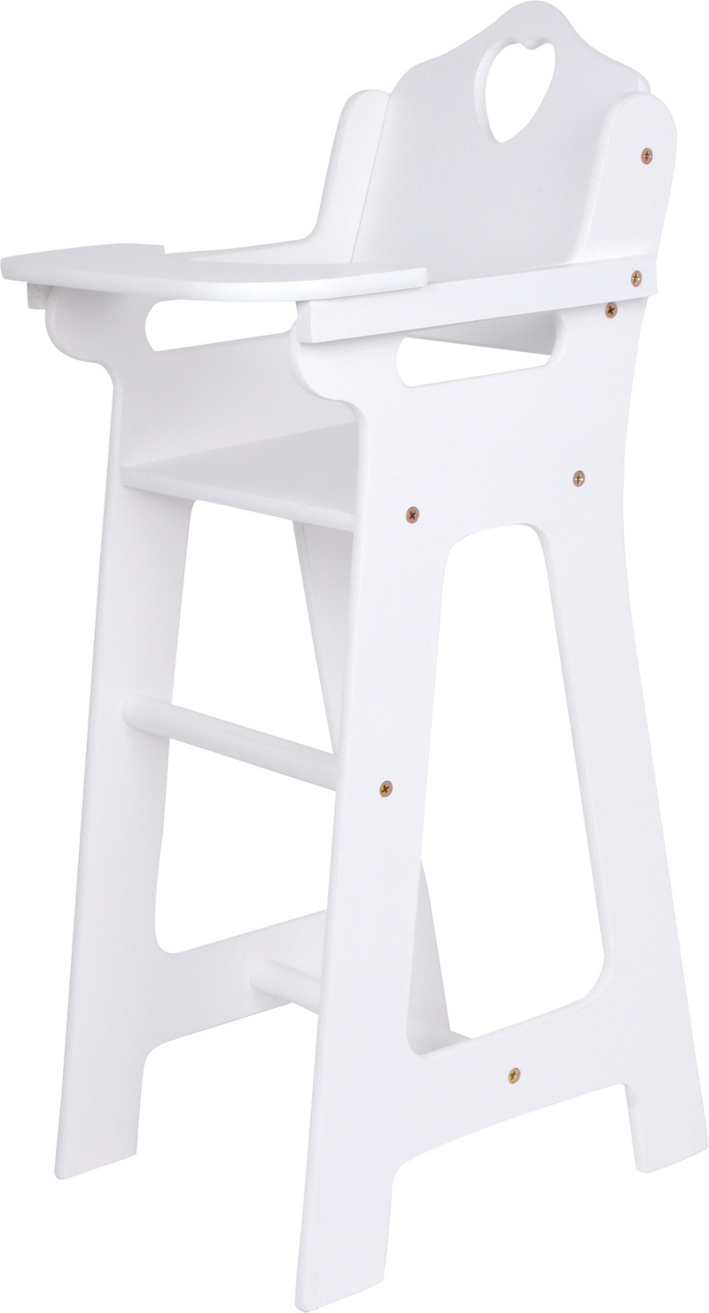 Doll's Highchair with Folding Table, white