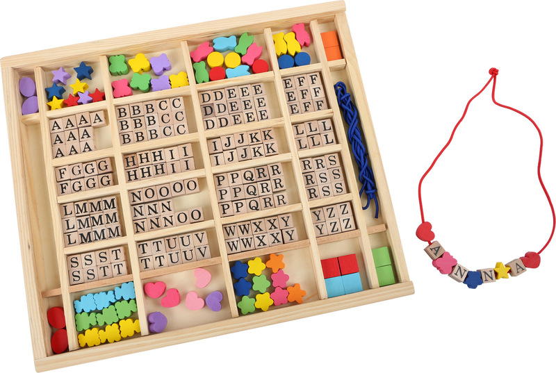 Letters and Threading Beads in a Box