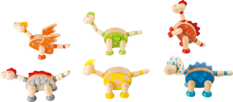 Flexible Dinosaur Wooden Figures Display