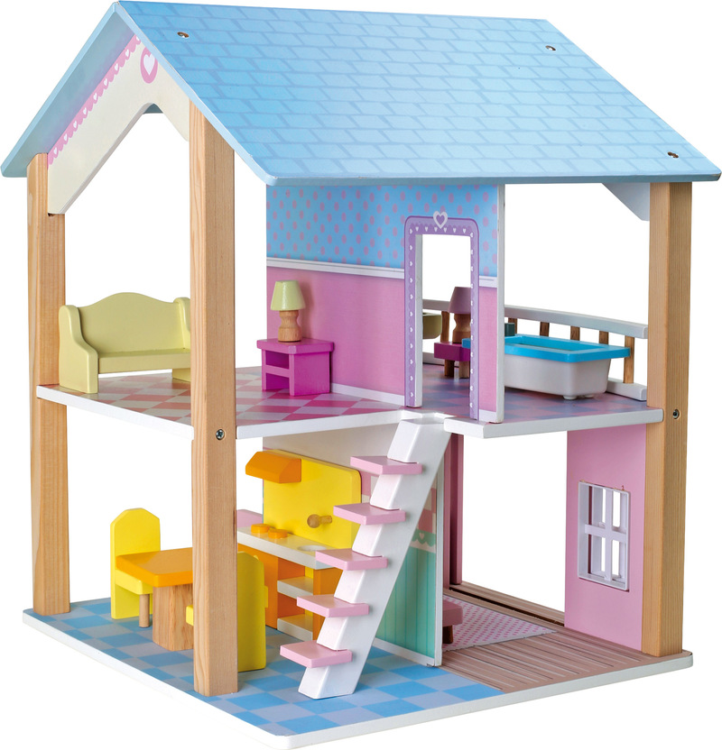 Doll's House Blue Roof 2 Levels, rotatable