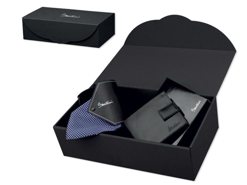 QUARDO SET wallet and tie SANTINI in gift box