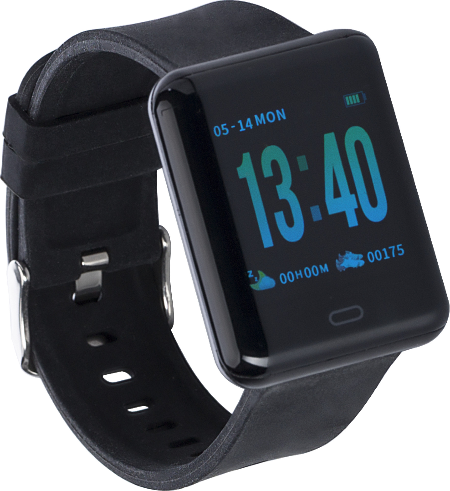 ABS smart watch with silicone wrist band