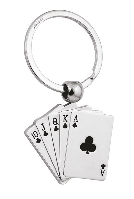 ROYAL FLUSH CLUBS KEY RING