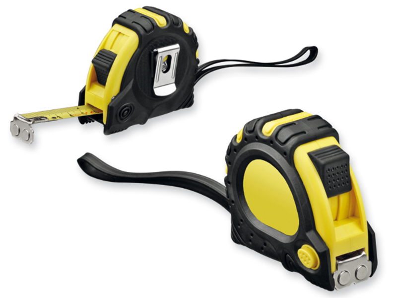 METER II plastic tape measure with stopping, 5 m, Yellow