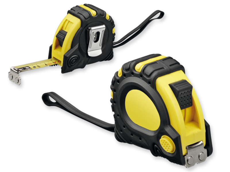 METER I plastic tape measure with stopping, 3 m, Yellow