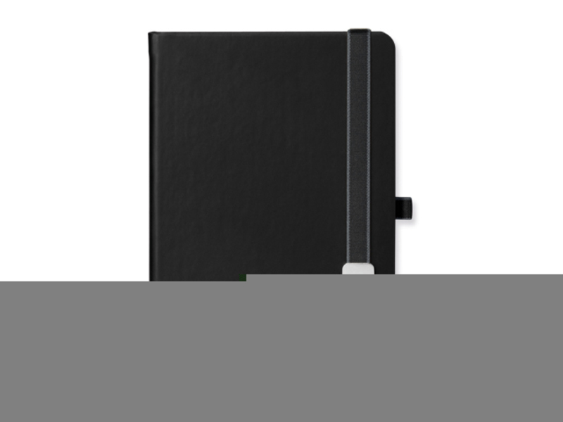 LANYBOOK notebook with elastic band, 140x205 mm, Black