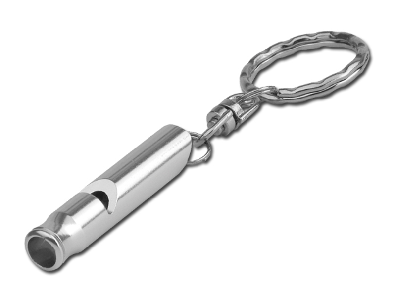 TRUDY keyring-whistle, Satin silver