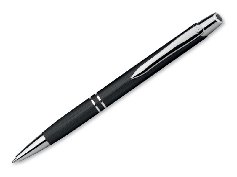 MARIETA BRUSH metal ball pen, blue refill, SANTINI, Black