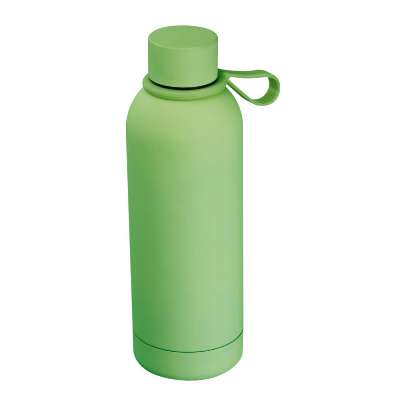 Rubberised drinking bottle with loop, 500 ml