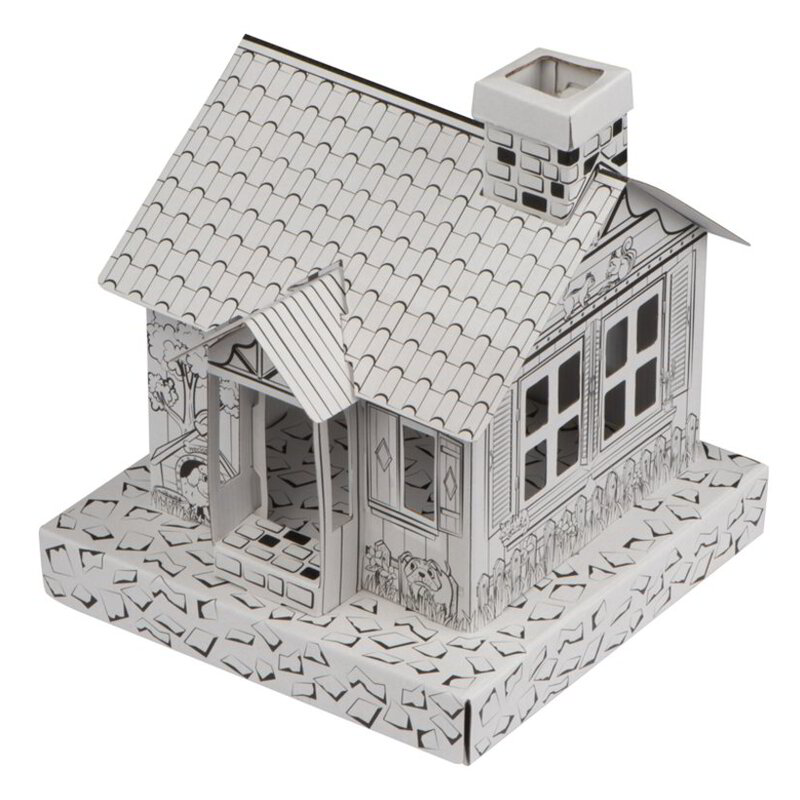 Cardboard house for coloring
