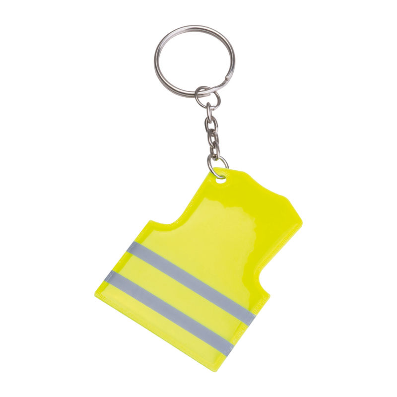 Key fob in the shape of a safety vest