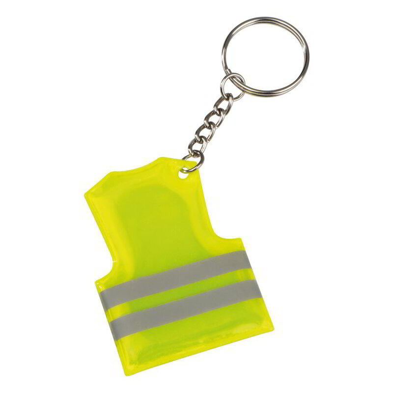 Key fob in the shape of a safety vest