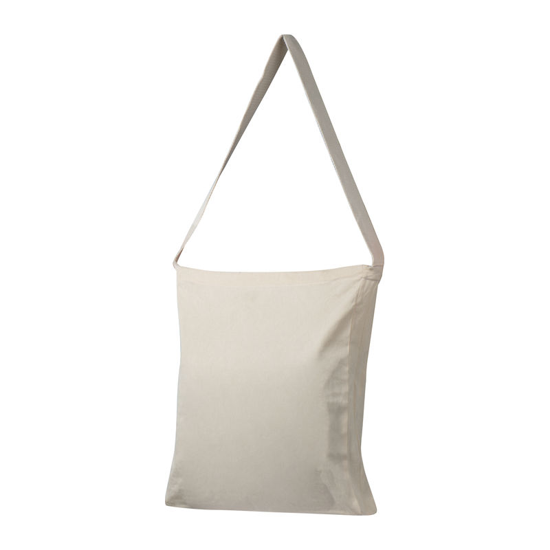 Cotton bag with woven handles and folded bottom