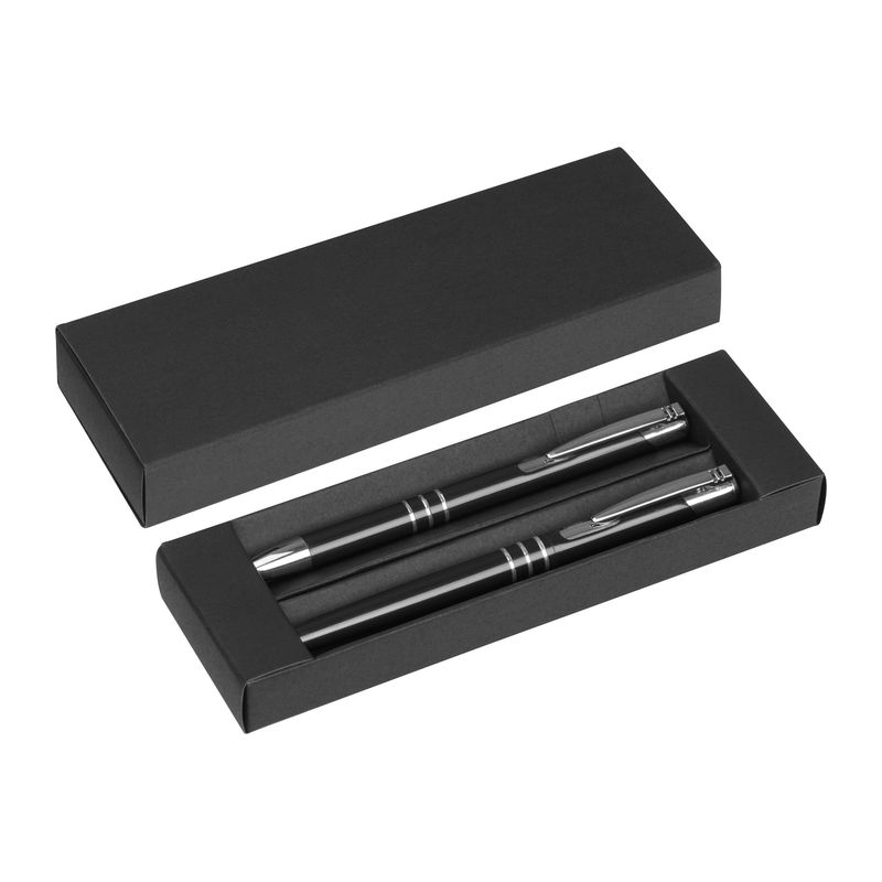 Writing set with ball pen and rollerball pen