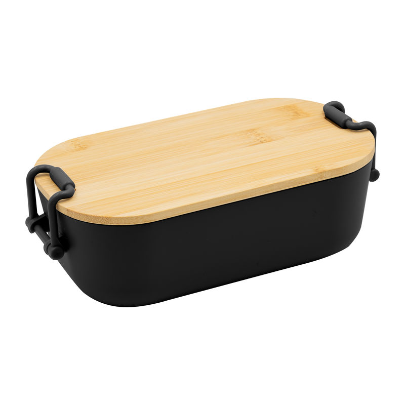 Lunchbox with bamboo lid and clamp closure