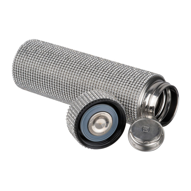 Large stainless steel drinking bottle with rhinest