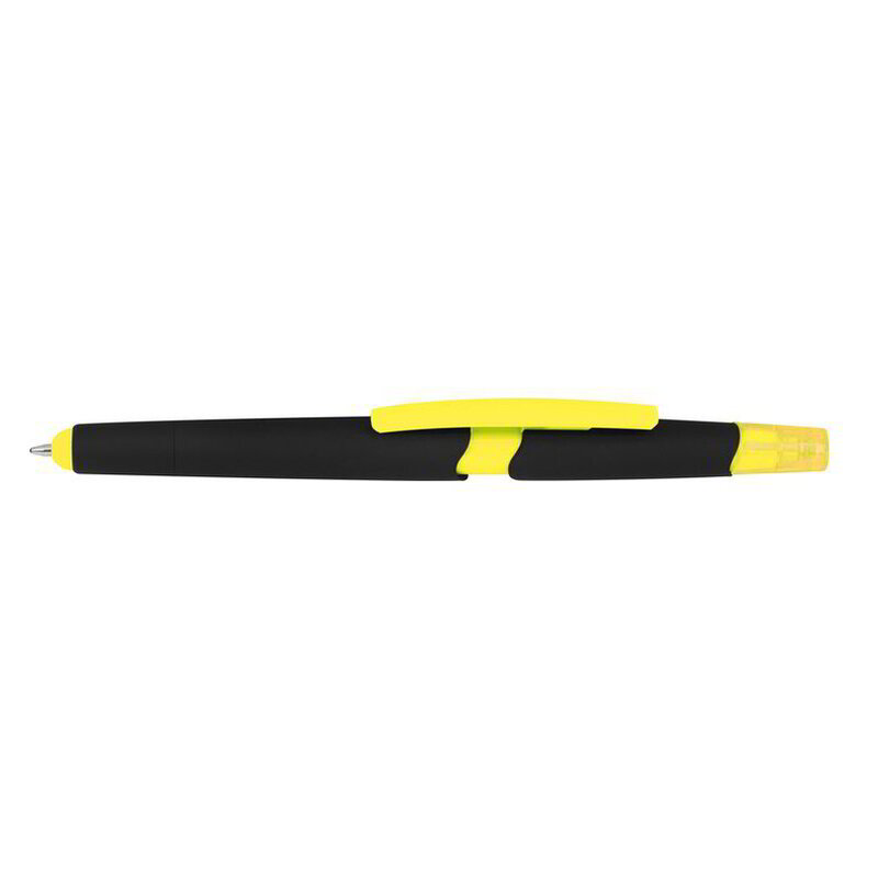 Plastic ballpen with highlighter and touch