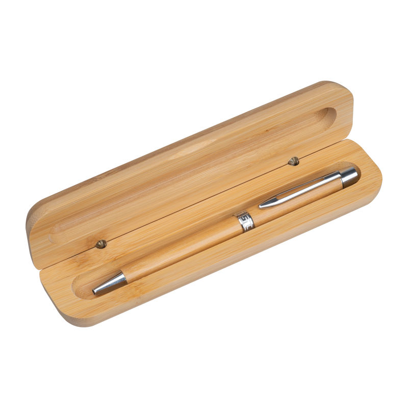 Bamboo pen with twist in bamboo case
