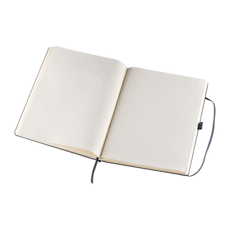 A4 notebook, lined, with elastic strap