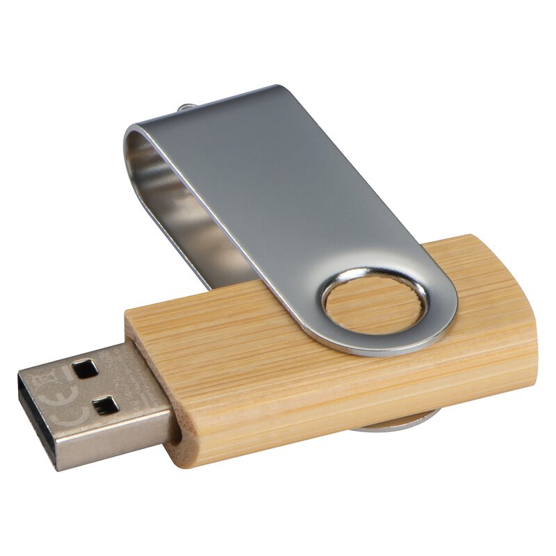 Twist USB Stick with medium wood cover 8GB