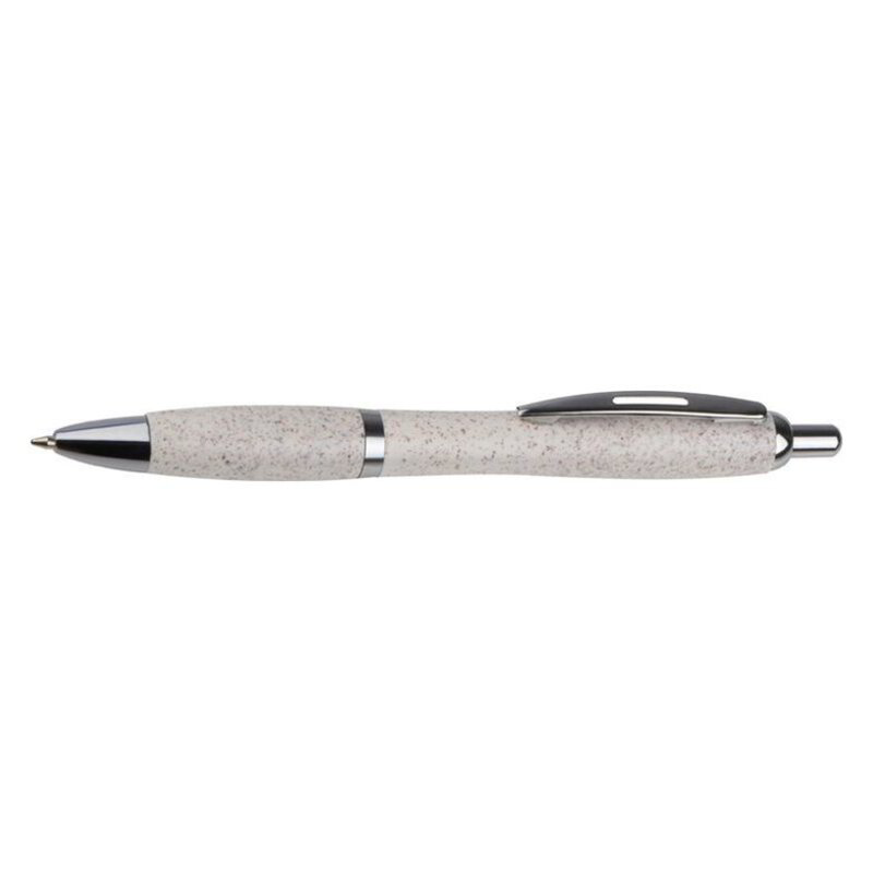 Wheat straw ballpen with silver applications
