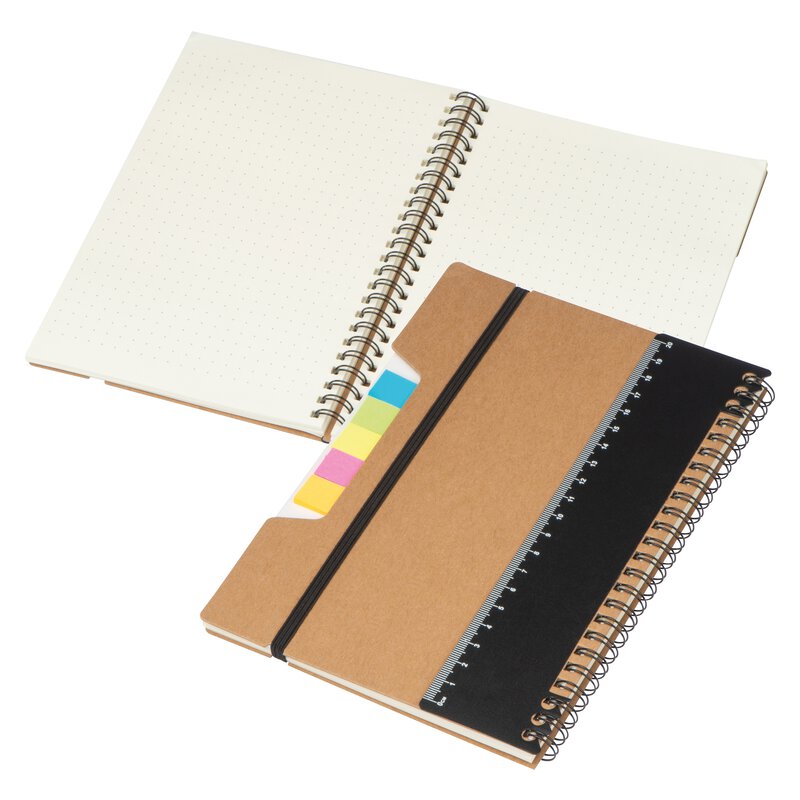 A5 Notebook with Ruler and sticky notes