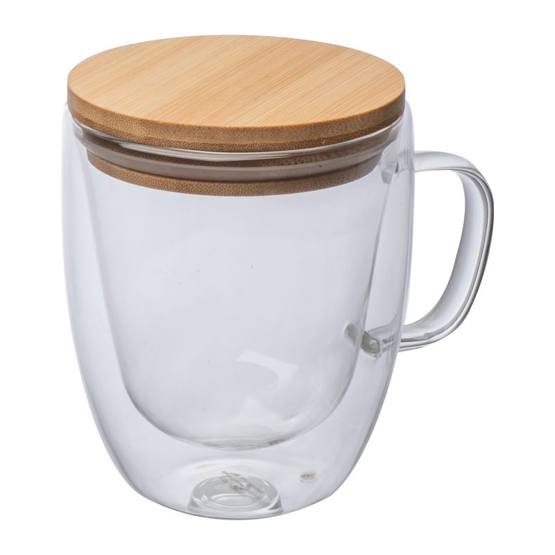 Double-walled glass with handle and 350 ml filling