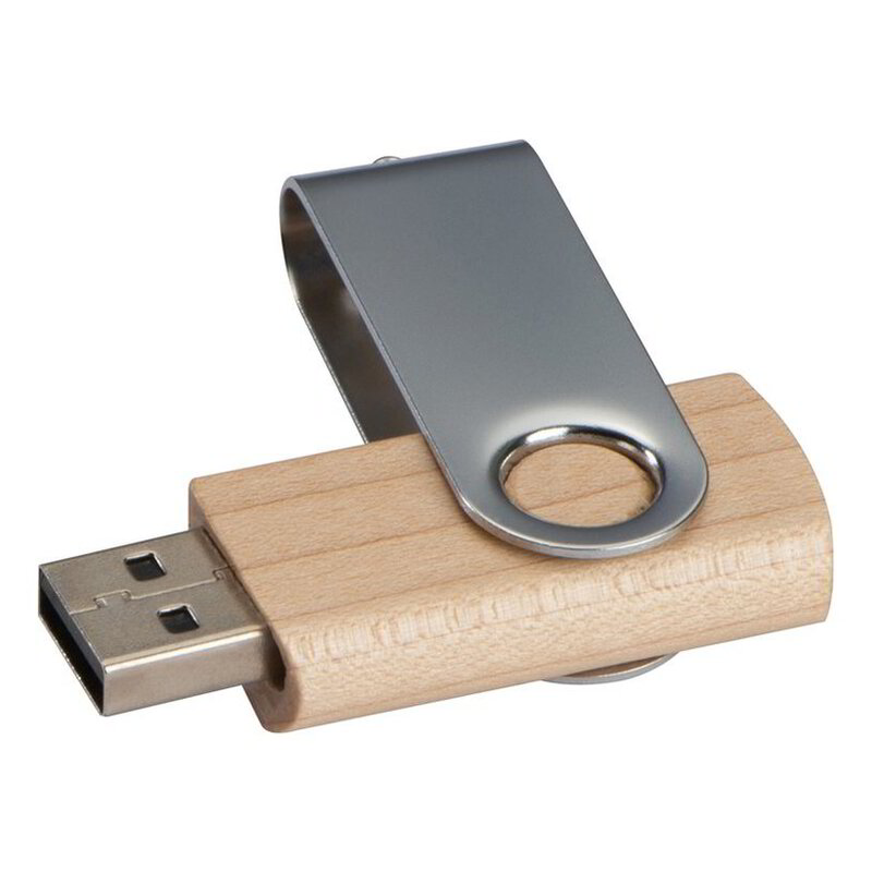 Twist USB Stick with light wood cover