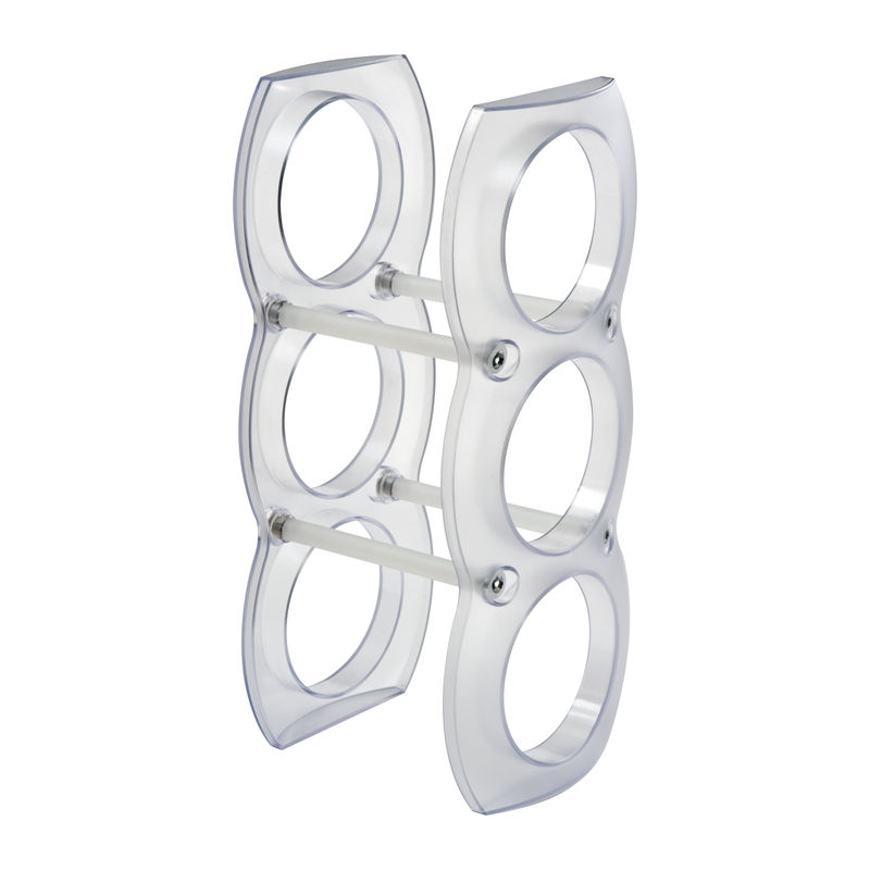 Plastic wine rack for three bottles