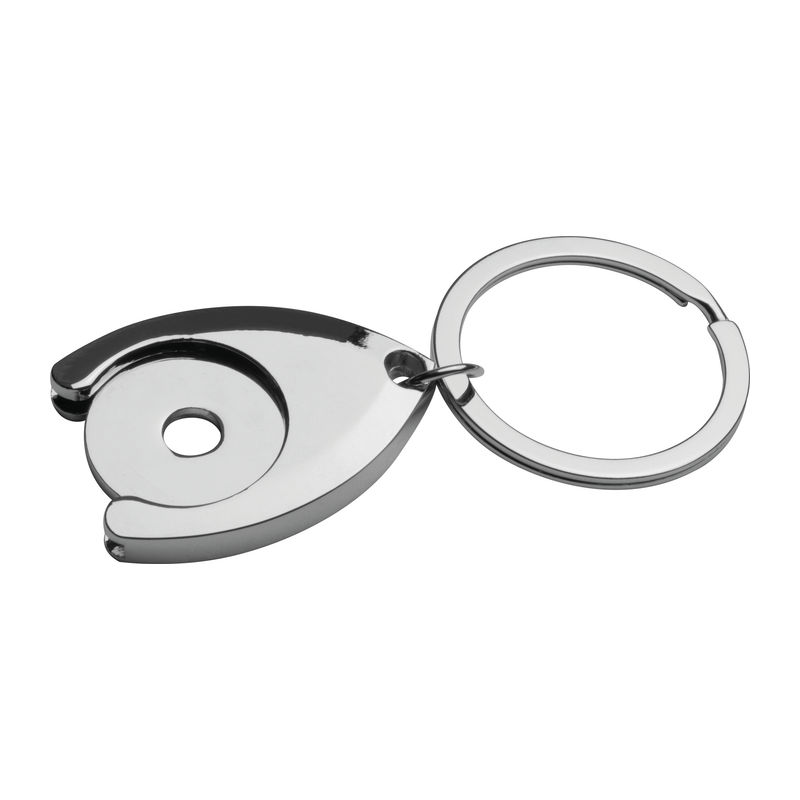 Metal keyring with shopping coin