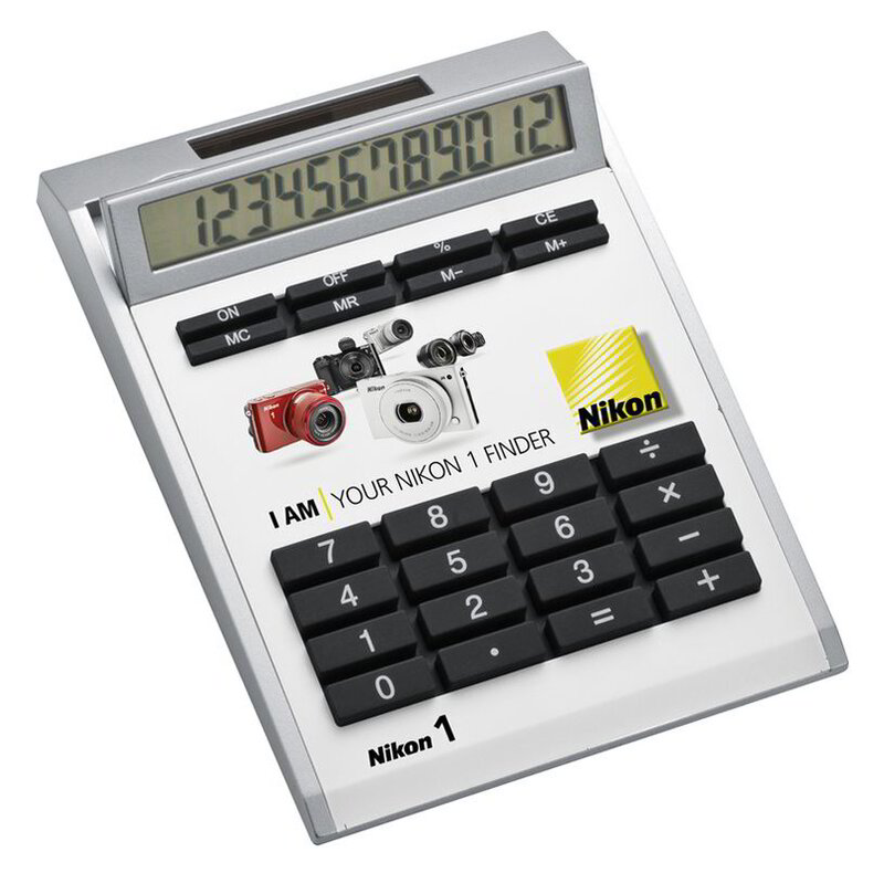 Own-design desk calculator with insert