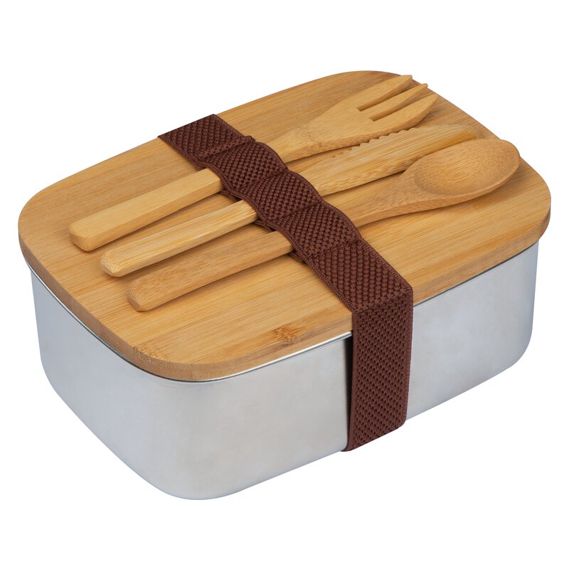 Spacious Stainless Steel Lunchbox with Bamboo Lid