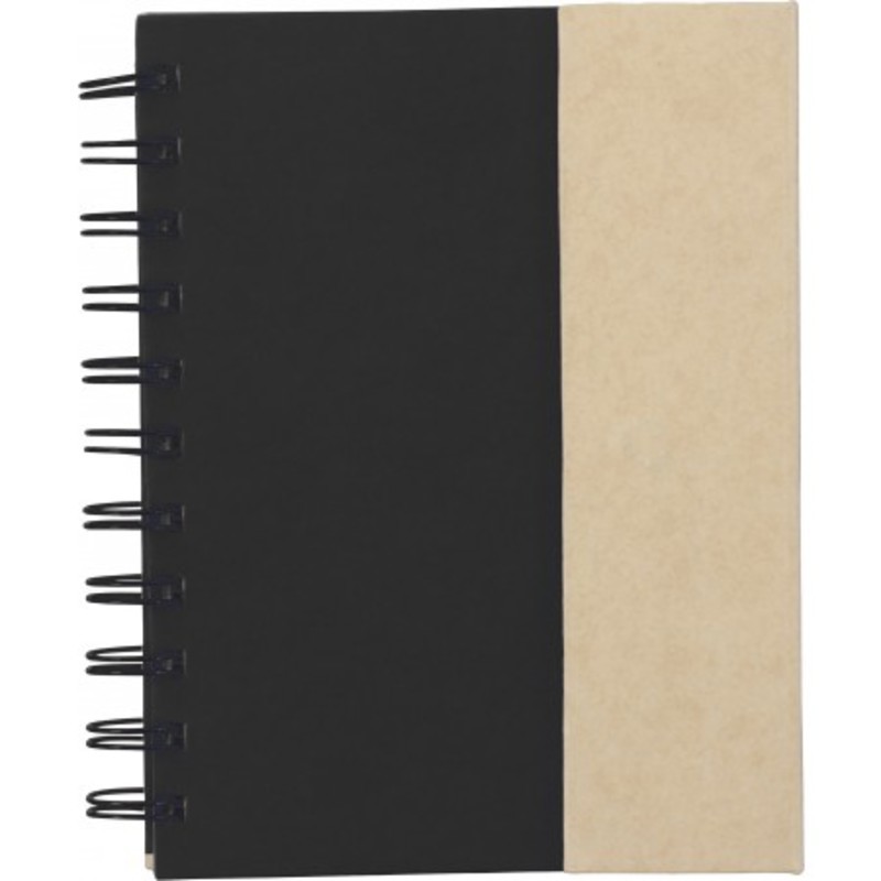 Wire bound notebook.