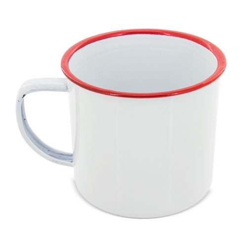 enameled metal cup with edge 