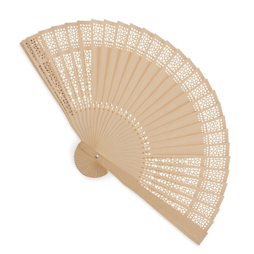 SUMIR PERFORATED WOODEN FAN (WOODEN COULOUR)