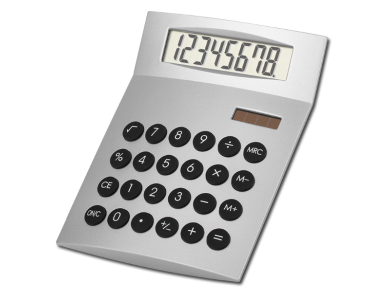 JETHRO dual calculator with 8 dial display, Satin silver