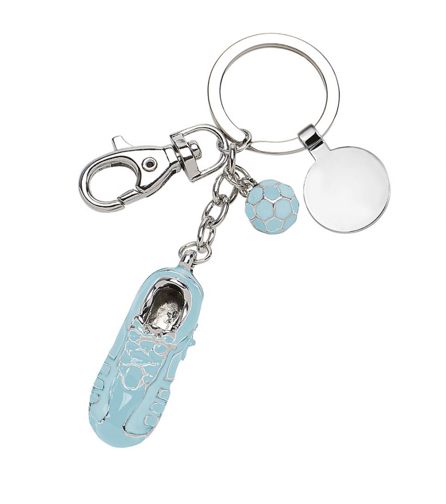Key chain FOOTBALL SHOE light blue