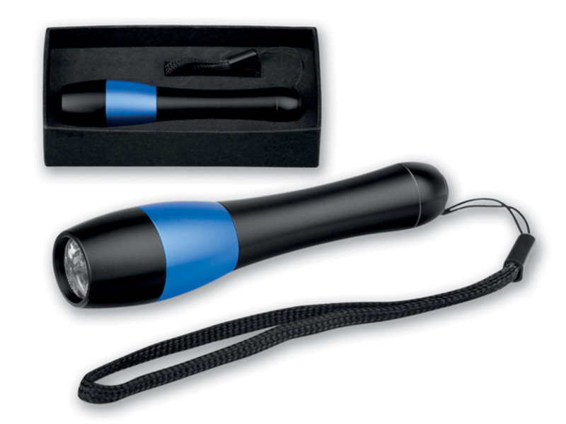 SEVAL metal torch with 3 LED in gift box, Blue