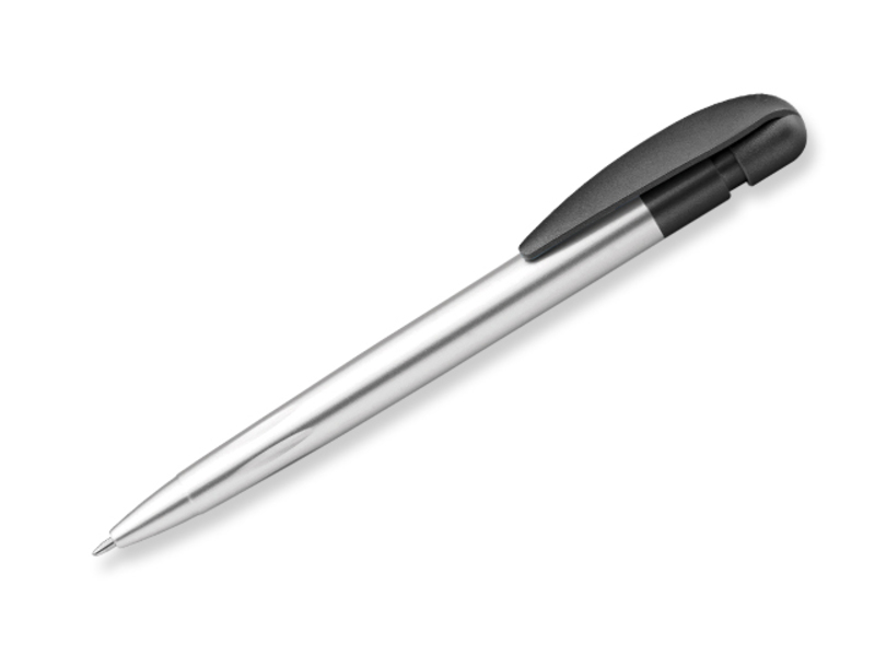 CANDIS SILVER plastic ball pen, blue refill, Black
