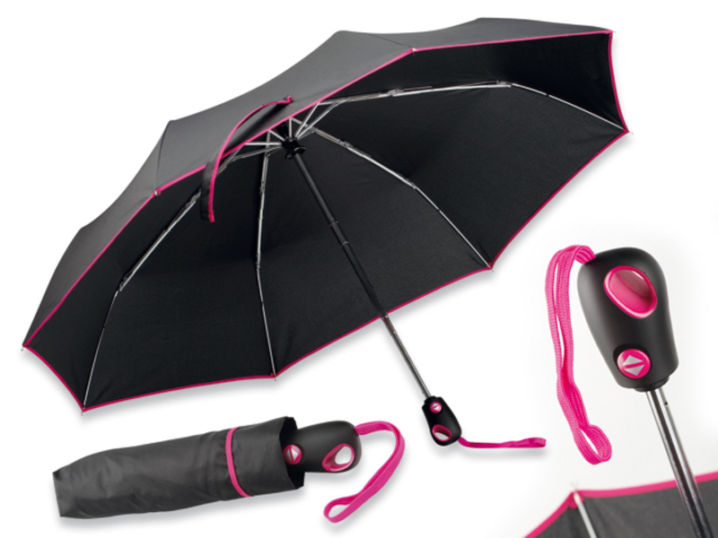 DRIZZLE folding umbrella with open/close system, Pink