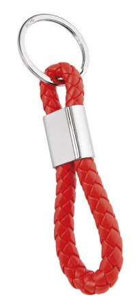 RED BRAIDED CABLE KEYCHAIN
