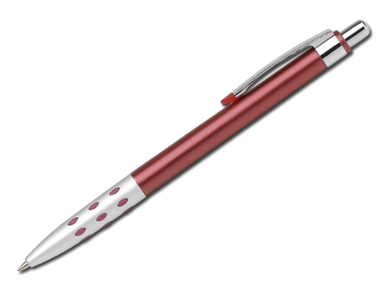 NADIA METALIC plastic ball pen, blue refill, Red