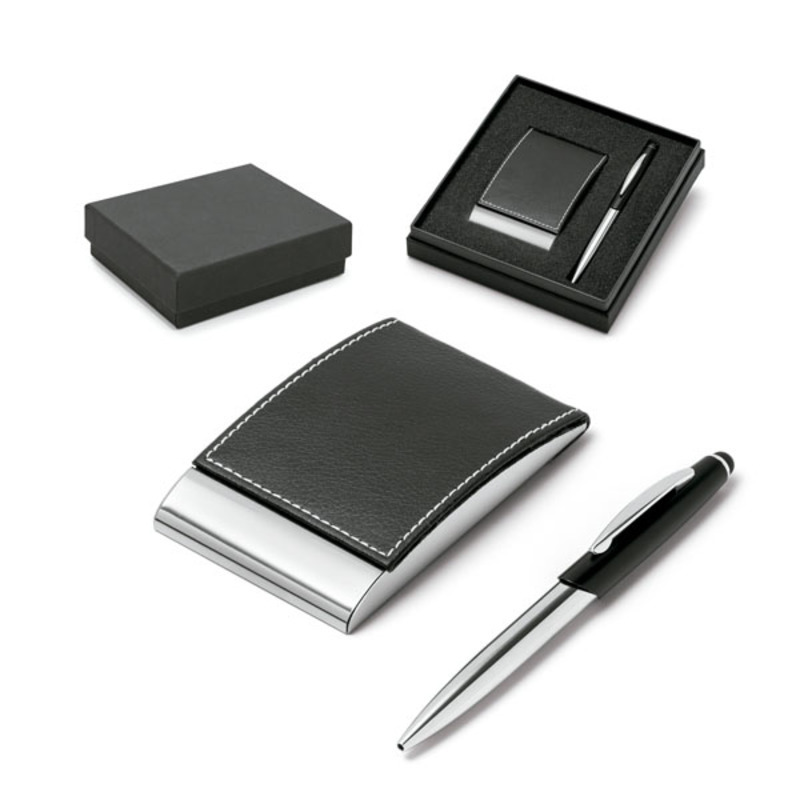 Ball pen and cardholder set